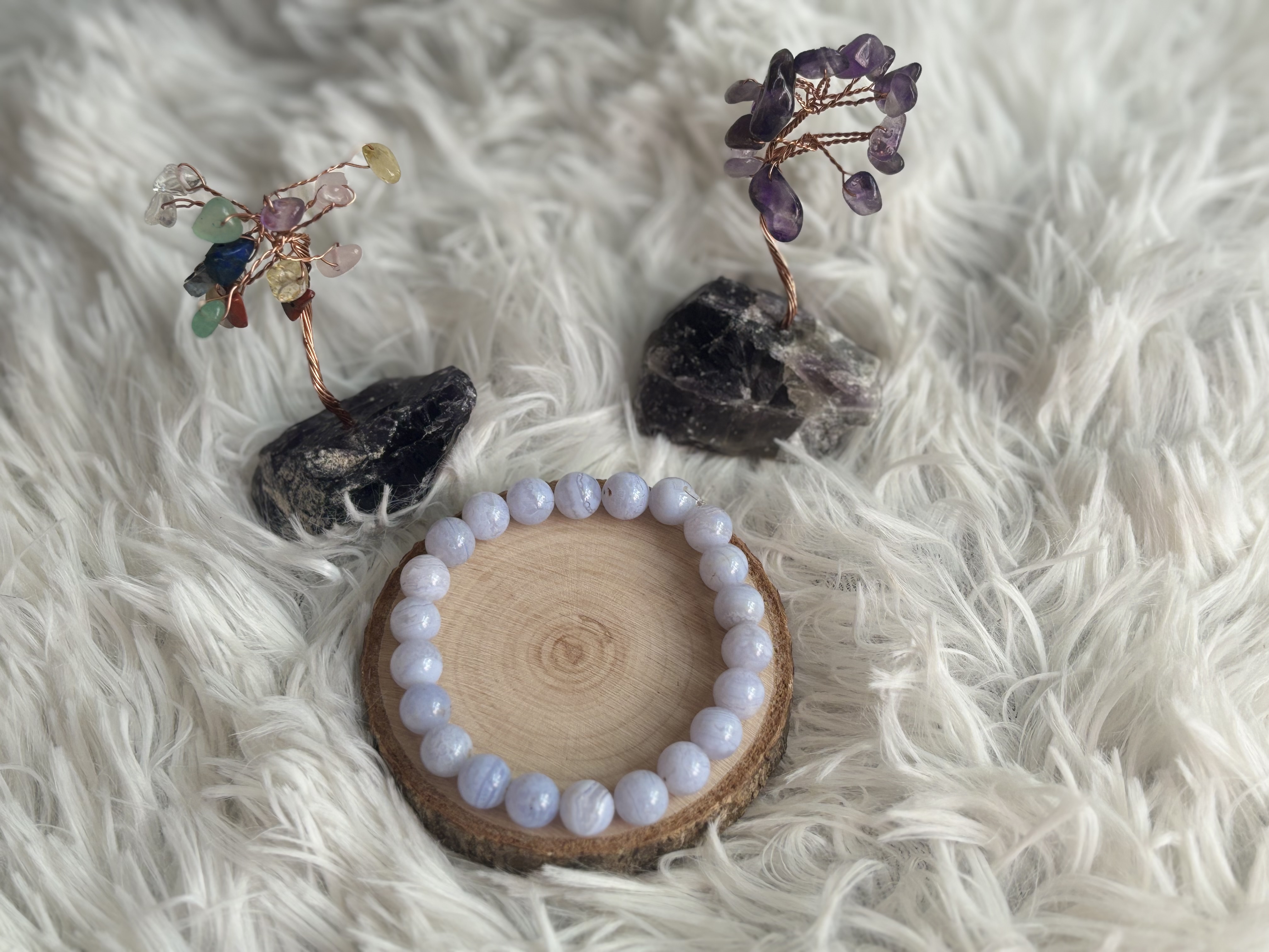 Bracelets - Calcédoine bleue