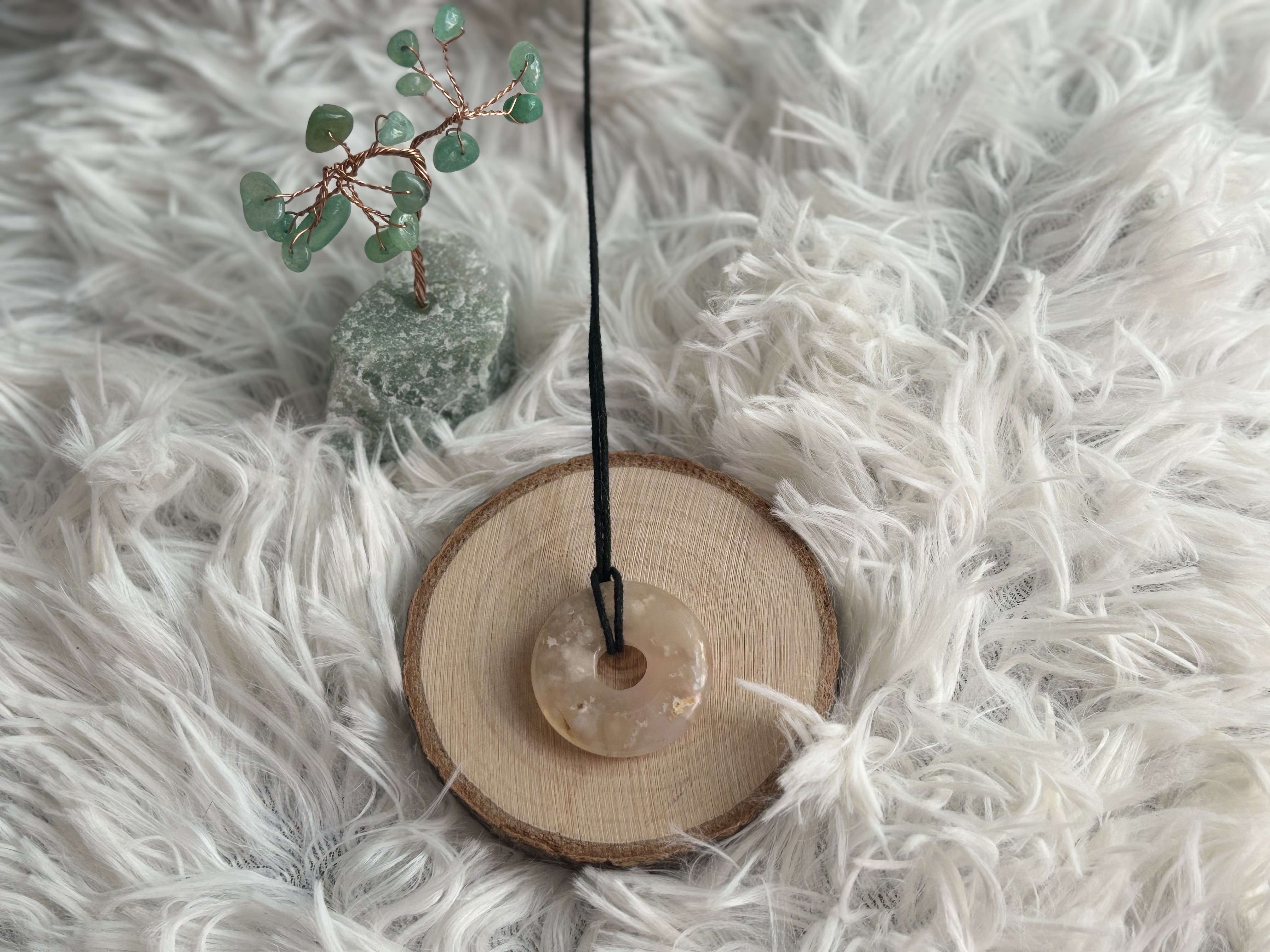 Pendentif - Agate fleur de cerisier