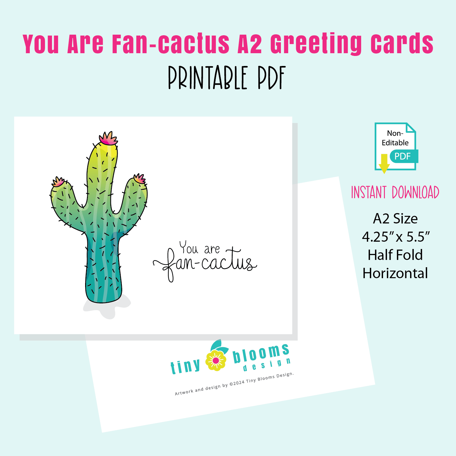 You Are Fan-cactus A2 Greeting Card & Envelope Set