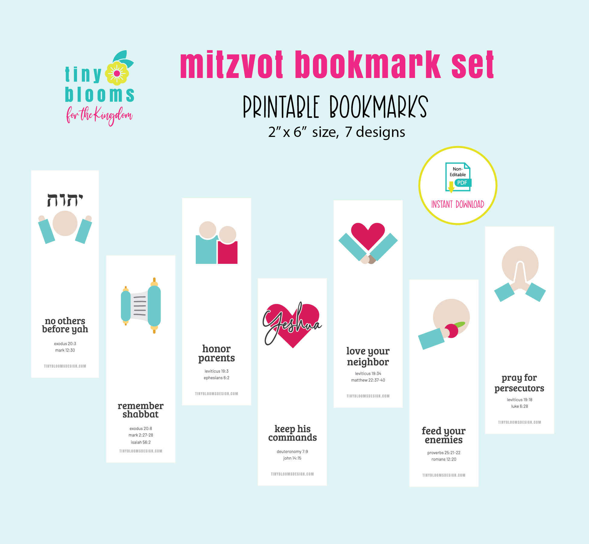 Mitzvot 7-pc Bookmarks