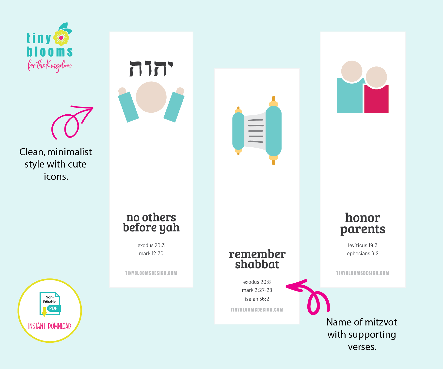 Mitzvot 7-pc Bookmarks