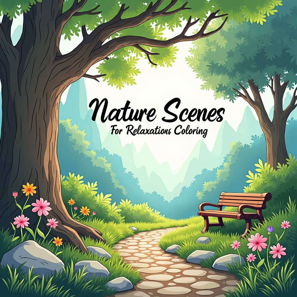 Nature Scenes Coloring Book