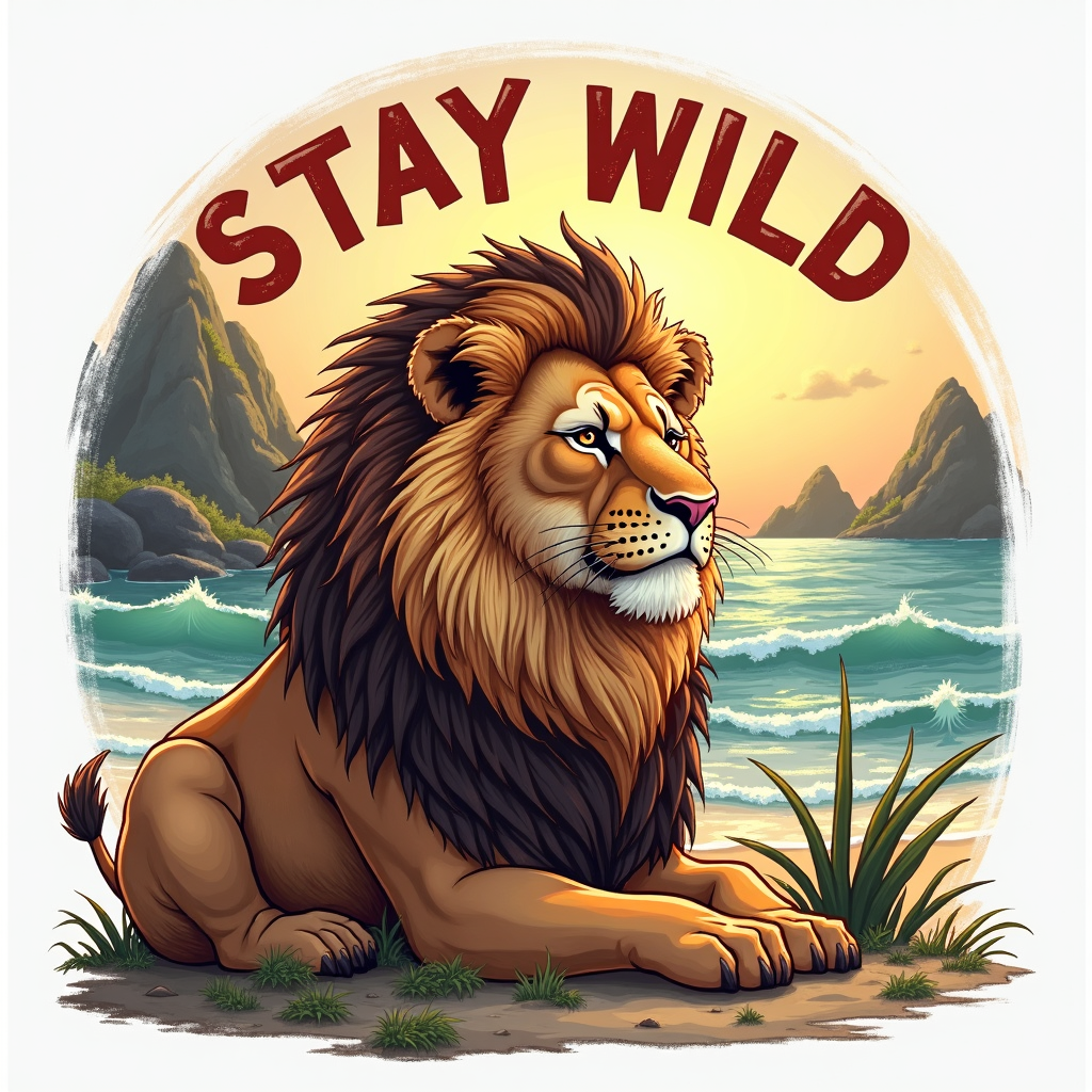 Stay Wild Lion Poster ( Sticker )