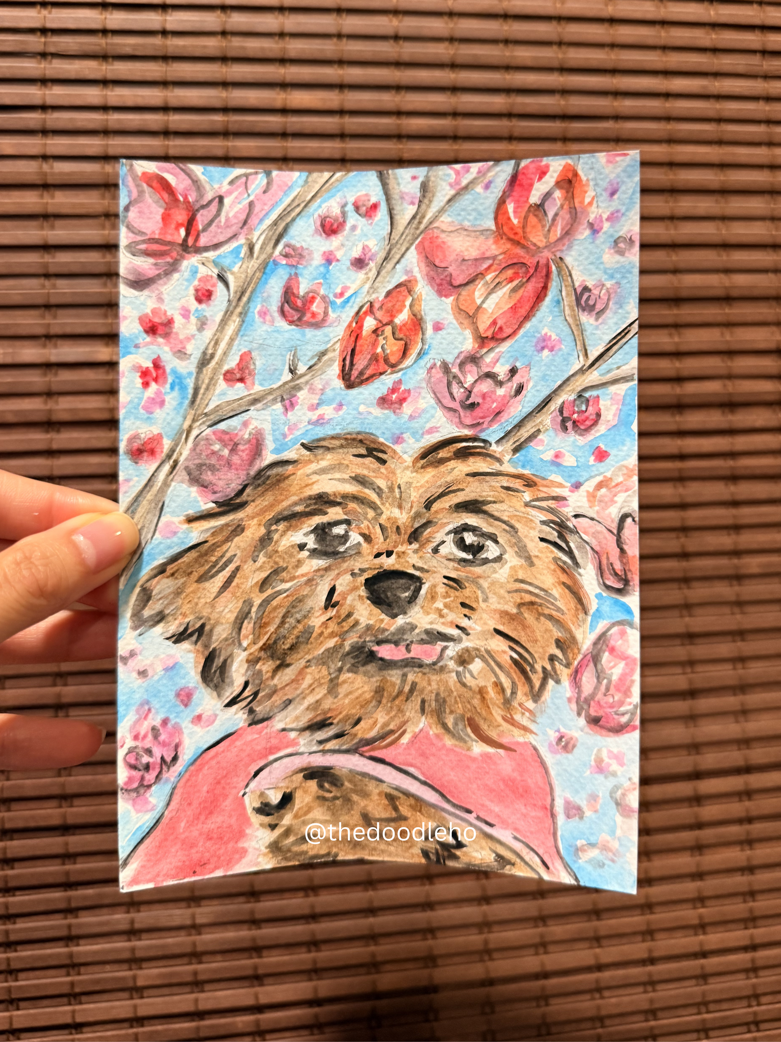 5"x7" Pet Sketch - Watercolor 