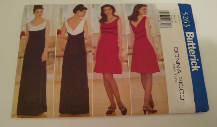 1997 Butterick 5263 Donna Ricco Misses Formal & Evening Dress Sewing Pattern Sz 6-10 Factory-Folded