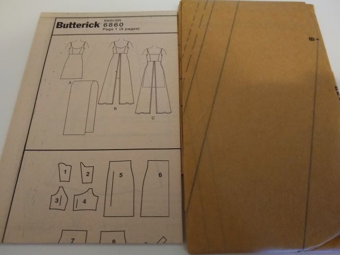 2000 Butterick 6860 Misses/Miss Petite Prom or Formal Dress & Scarf Sewing Pattern – Sizes 6–10