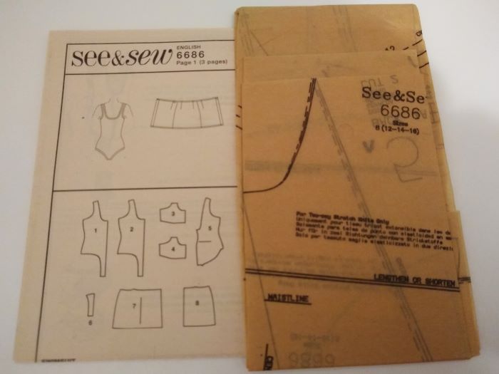 Rare Butterick 6686 Misses Swimsuit & Wrap Cover-Up Sewing Pattern Sz 12–16 Easy See & Sew Factory-Folded