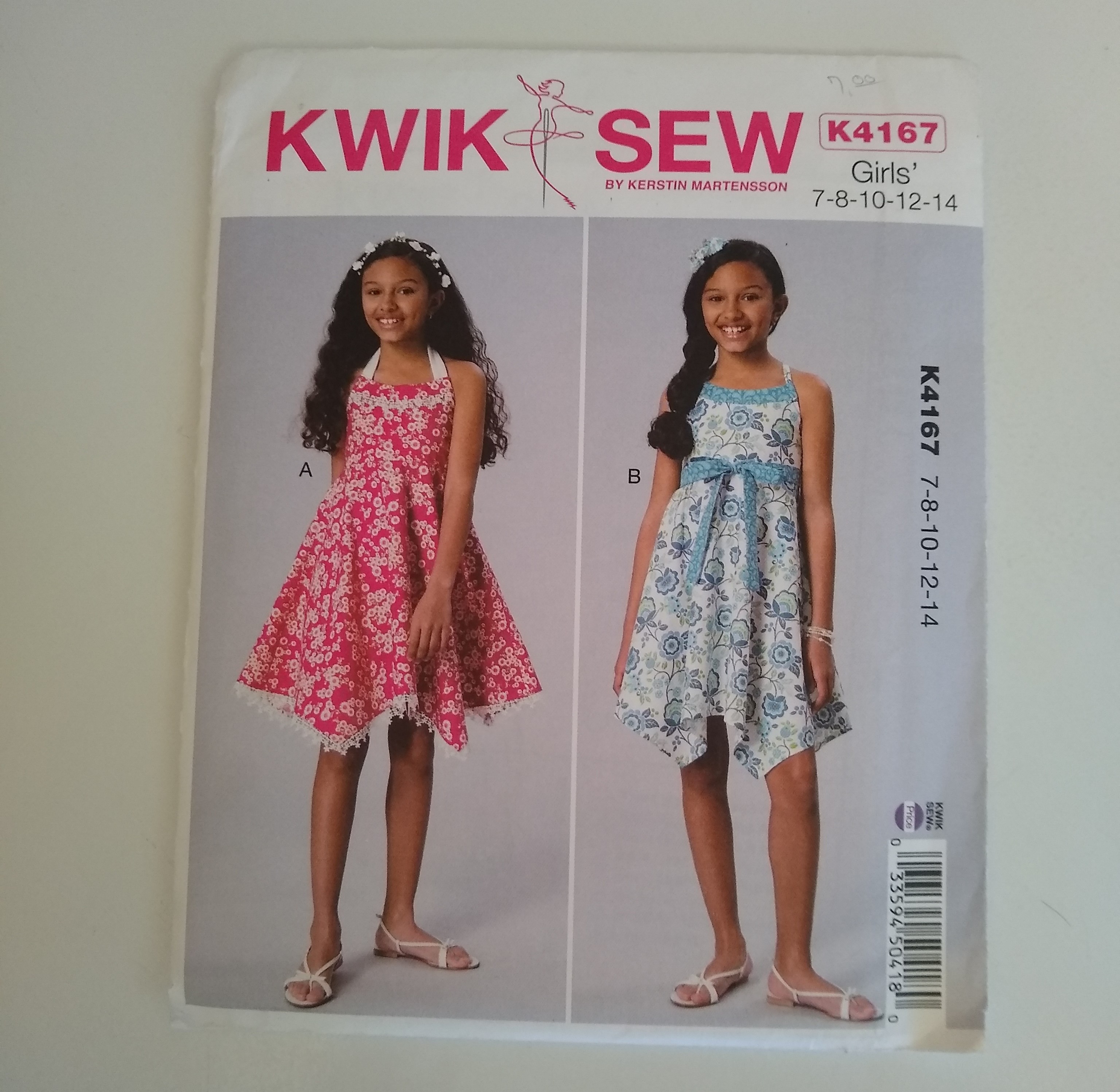 2016 Kwik Sew K4167 Girl’s Summer Halter Dress Sewing Pattern – Sizes 7–14