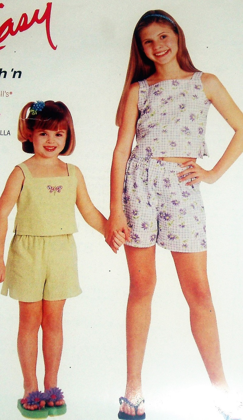 2000 McCall’s 2727 Easy Girl’s Tops & Shorts Sewing Pattern Sz 2–6