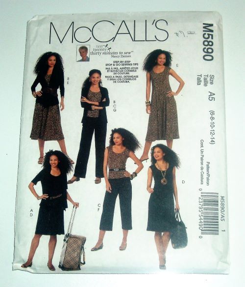 McCall’s M5890 – Nancy Zieman Knit Wardrobe Pattern – Sizes 6–14 FF (Factory-Folded)