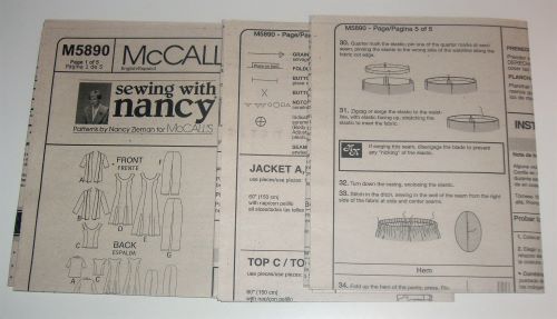 McCall’s M5890 – Nancy Zieman Knit Wardrobe Pattern – Sizes 6–14 FF (Factory-Folded)