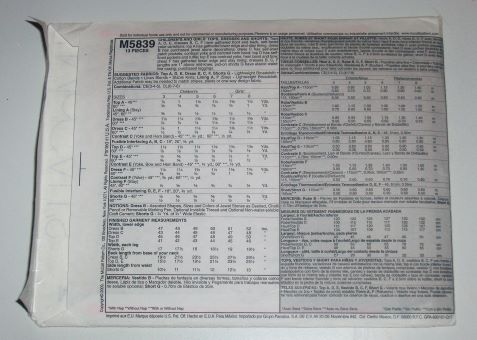 McCall’s M5839 (2009) – Girl’s Tops, Dresses & Shorts – Instructions Only – No Pattern Pieces
