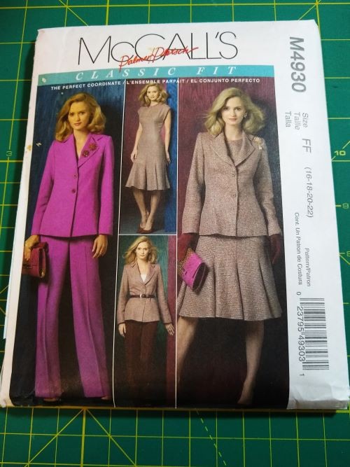 McCall’s M4930 Classic Fit Jacket, Dress & Palmer/Pletsch Sizes 16-22 Plus sizes Factory-Folded