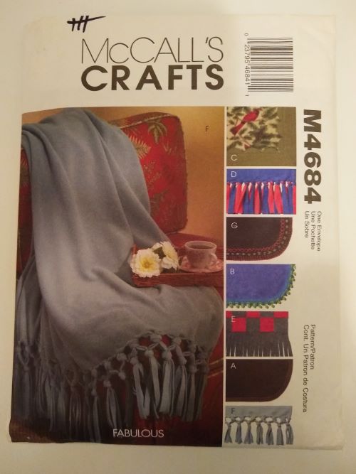 McCall’s M4684 Crafts Blanket Pattern (2004) – Fleece Throws (58" X 70") Factory-Folded