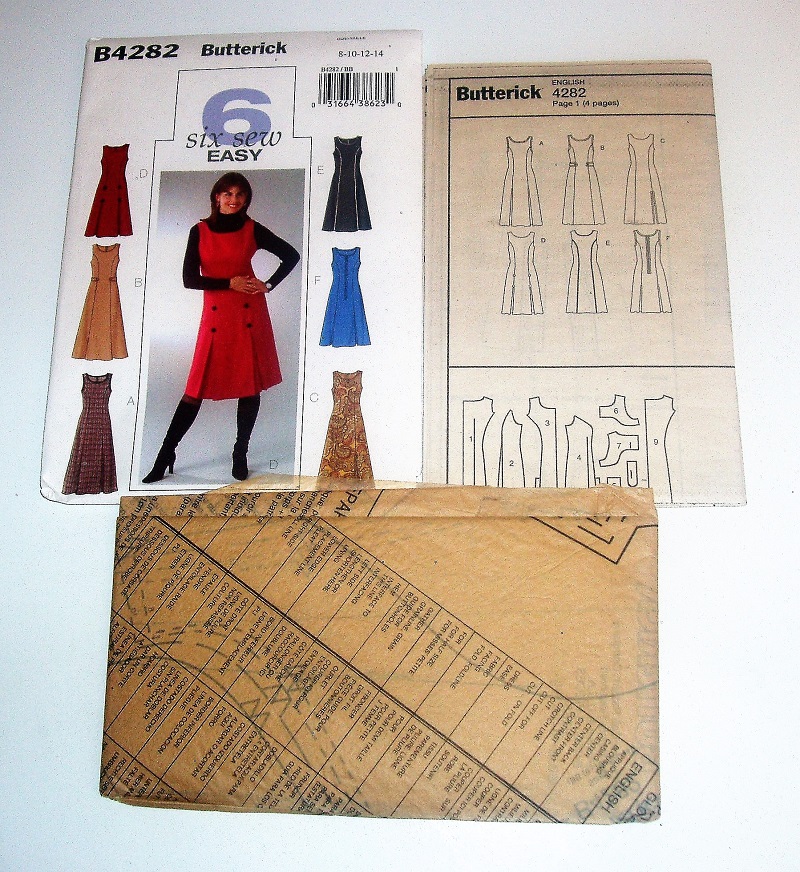 Butterick B4282 Sewing Pattern Misses/Misses Petite Dress Jumper 8–14 Easy Factory-Folded