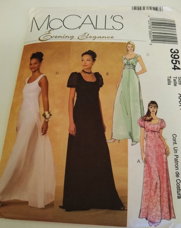 McCall’s 3954 Evening Elegance Formal Dress Pattern Sizes 4–10 Factory-Folded