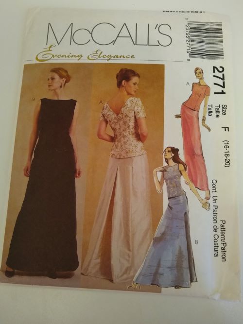 2000 McCall's 2771 Evening Elegance Formal Wear Top And Skirt Sewing Pattern (Sizes 16–20)