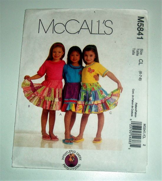 McCall's M5841 Sewing Pattern (2009) Girl's Tiered Skirt Variations Sizes 6-8 Factory-Folded