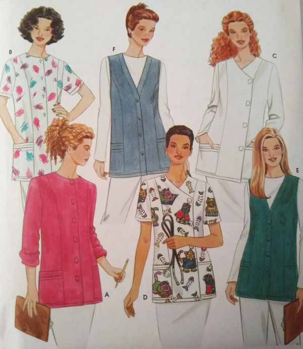 Simplicity 9046 1999 Misses Scrub Top or Vest Pattern Sizes 8–14 Sewing Pattern