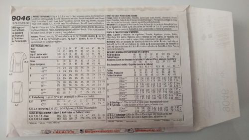 Simplicity 9046 1999 Misses Scrub Top or Vest Pattern Sizes 8–14 Sewing Pattern