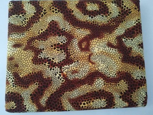 Snakeskin Medium Weight Cotton Fabric Shades of Brown And Yellow on Beige 3 Yards x 45" 
