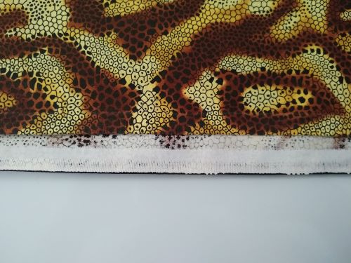 Snakeskin Medium Weight Cotton Fabric Shades of Brown And Yellow on Beige 3 Yards x 45" 