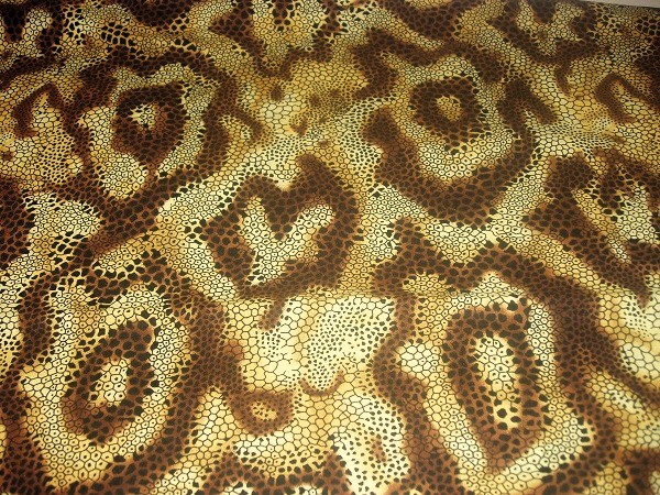 Snakeskin Medium Weight Cotton Fabric Shades of Brown And Yellow on Beige 3 Yards x 45" 