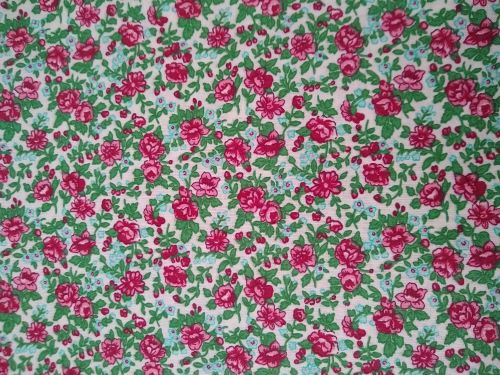 MDG Quilter’s Calico Pink & Red Floral Cotton on Cream  3 Yards x 45"
