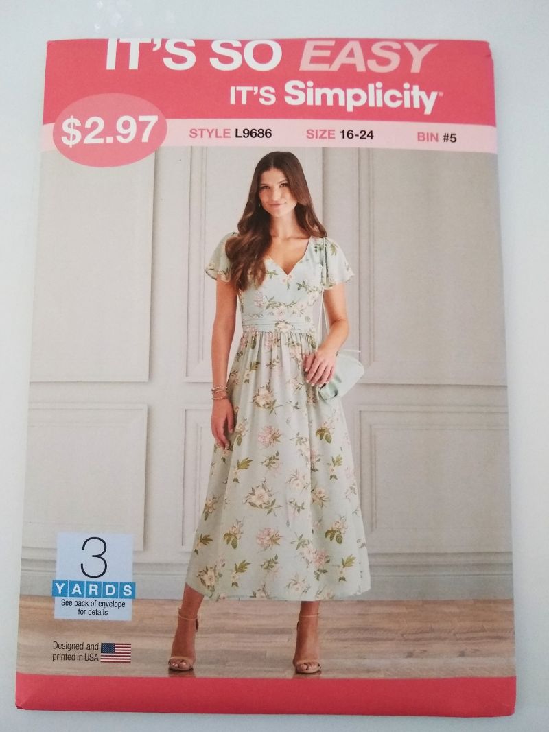Simplicity L9686 Misses’ Spring Dress Sewing Pattern Sizes 16–24 Factory-Folded