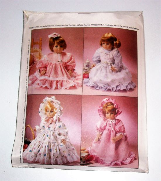 Vintage McCall’s 6875 Pretty Baby’s Doll Clothes Sewing Pattern Sz S -M-L Cut & UC