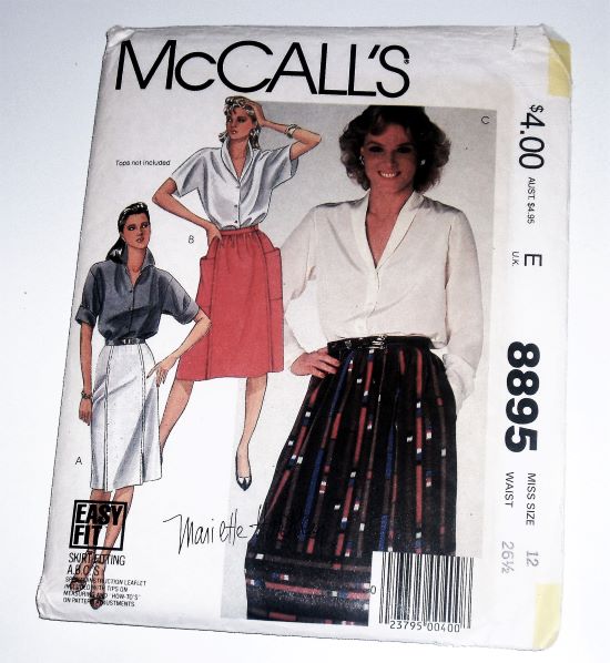 1984 McCall’s 8895 Misses A-Line Skirts Pattern Size 12 Waist 26.5"