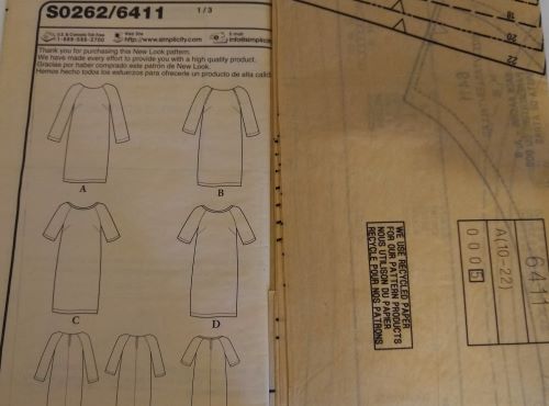 New Look S0262 Misses Straight Dress Pattern Sz 10-22