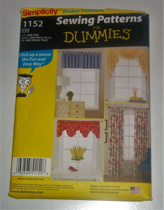 Simplicity 1152 Curtains & Valances Sewing Pattern – One Size