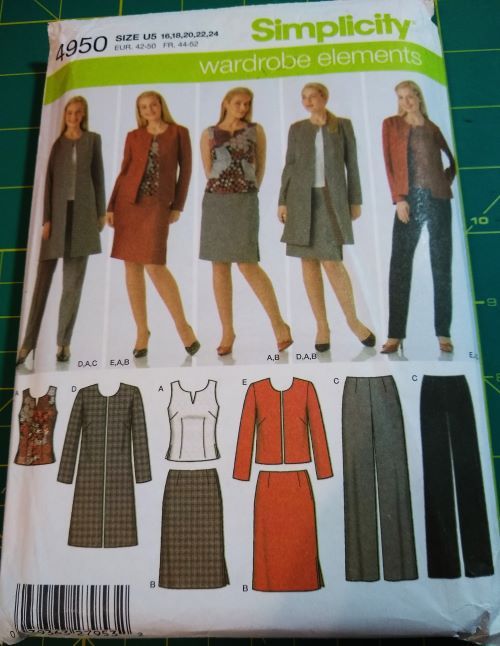 Simplicity 4950 Misses Plus Size Wardrobe Pattern Sizes 16–24