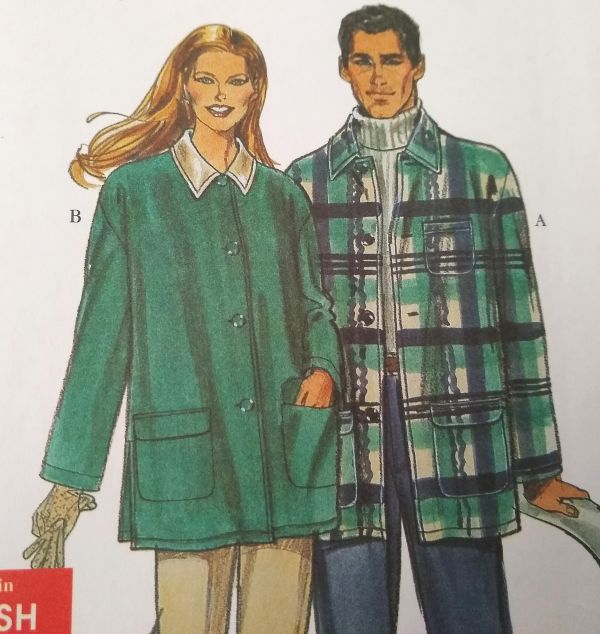 Simplicity 8461 Sewing Pattern Unisex Jacket XS–XL Easy Button-Front Coat