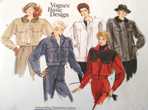 Vintage Vogue 1968 Misses Loose-Fitting Jacket Sz 8 Easy Basic Design 1987