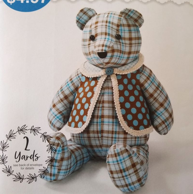 McCall’s L9547 Sewing Pattern Only Stuffed Memory Bear & Vest One Sz 2022
