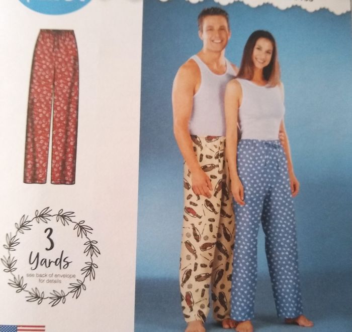 Easy McCall’s L9557 Sewing Pattern Unisex Lounge Pajama Pants XS–XL 
