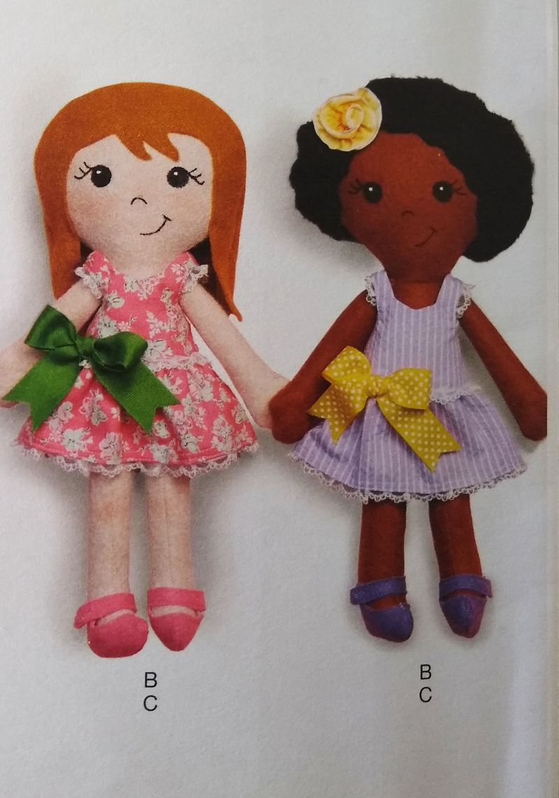 McCall’s L9642 Stuffed Doll Dress & Shoes Sewing Pattern One Yard Project