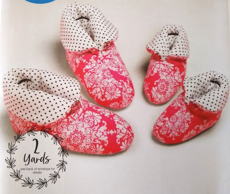 McCall’s L9647 Lined House Slippers Sewing Pattern  Unisex Adult & Child XS–XL
