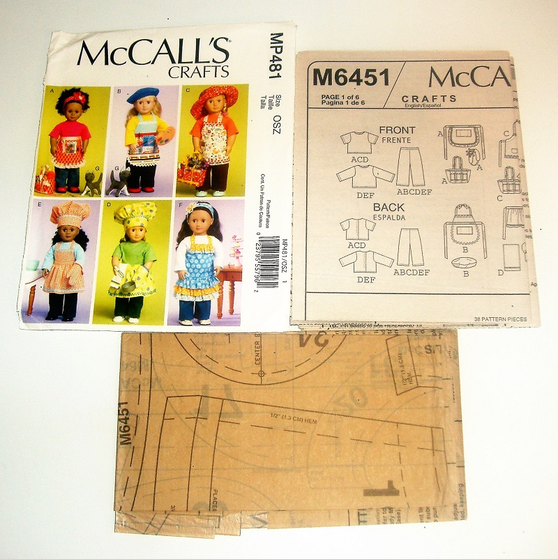 McCall’s MP481 18" Doll Clothes Aprons & Accessories Pattern