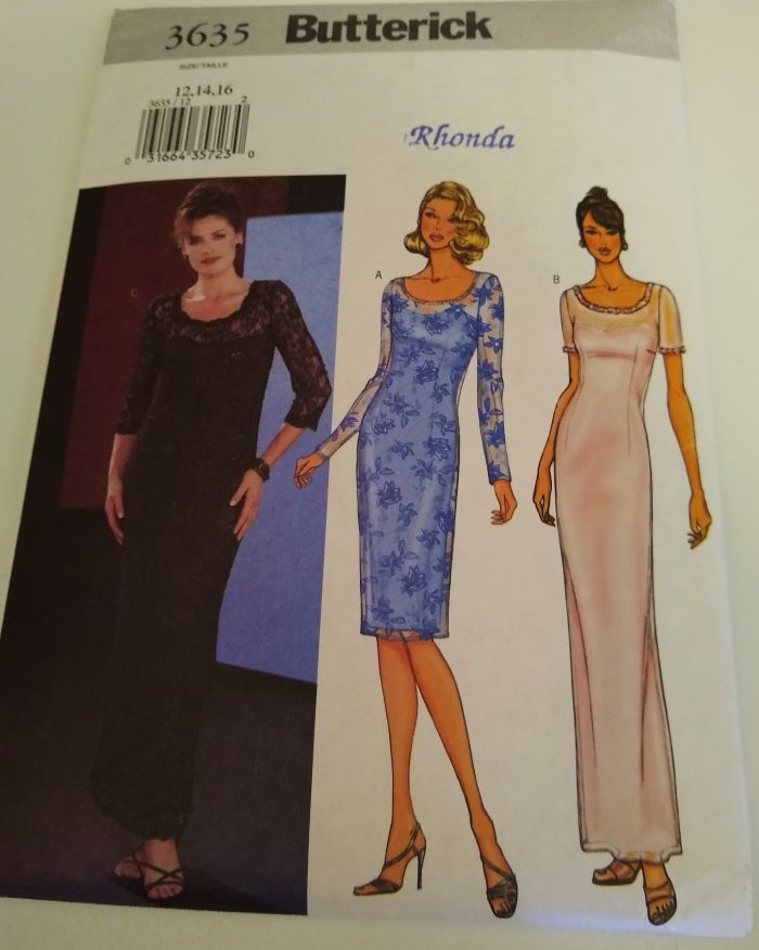 Butterick 3635 Misses’ Special Occasion Dress Pattern (Sz 12–16)