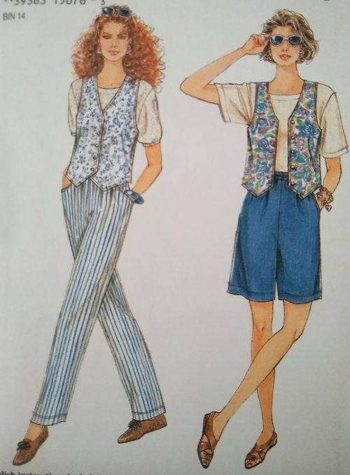Simplicity 8878 Misses Pull-On Pants & Shorts Lined Vest Sz 8-18