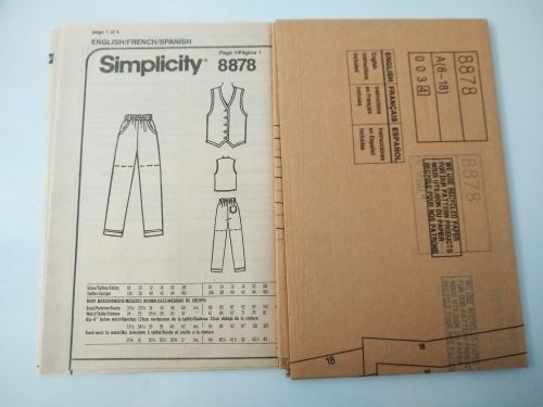 Simplicity 8878 Misses Pull-On Pants & Shorts Lined Vest Sz 8-18