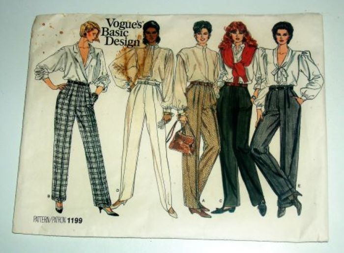 Classic Vogue 1199 Sewing Pattern Misses Pants Size 14