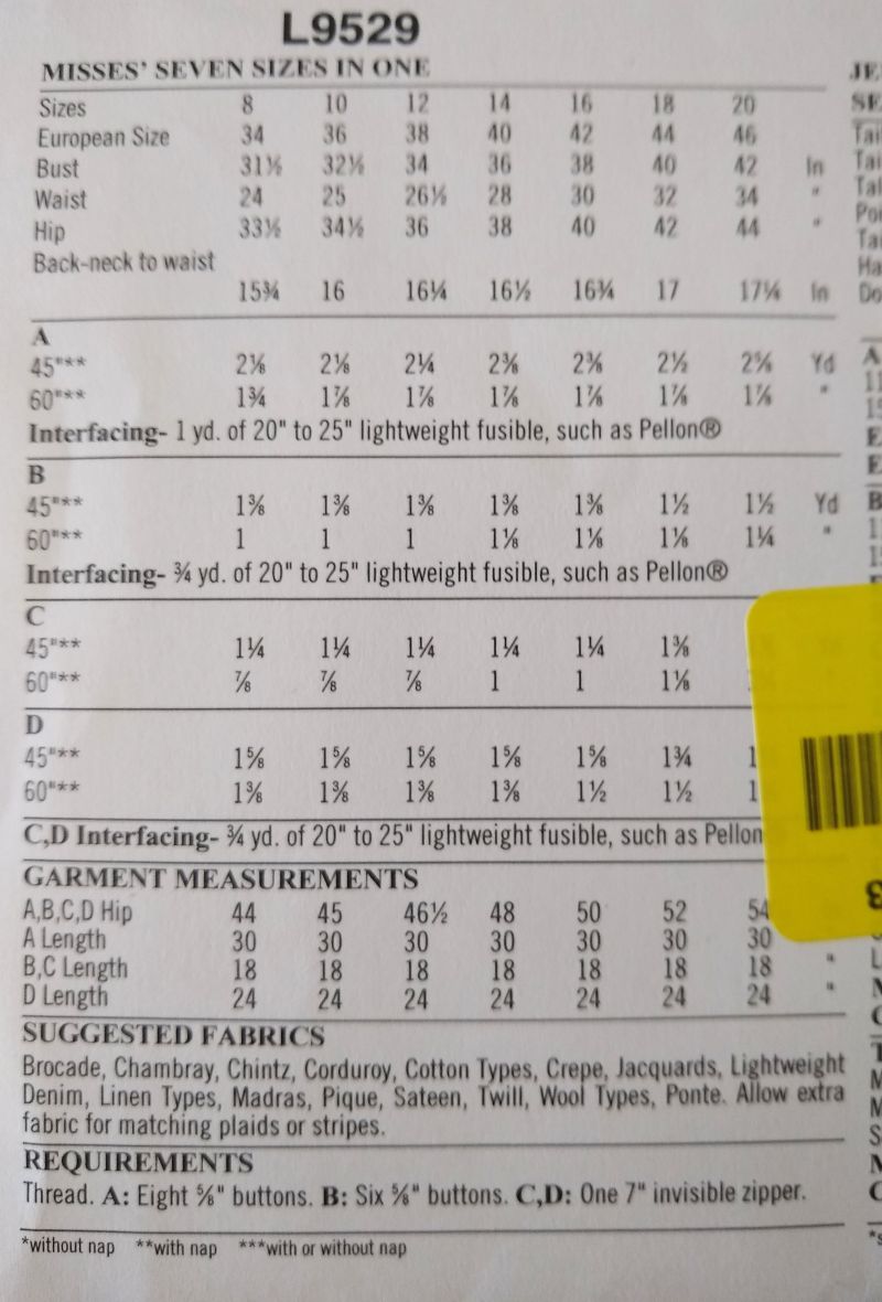 McCall’s L9529 Sewing Pattern Misses Skirt 3 Lengths Sz 8-20
