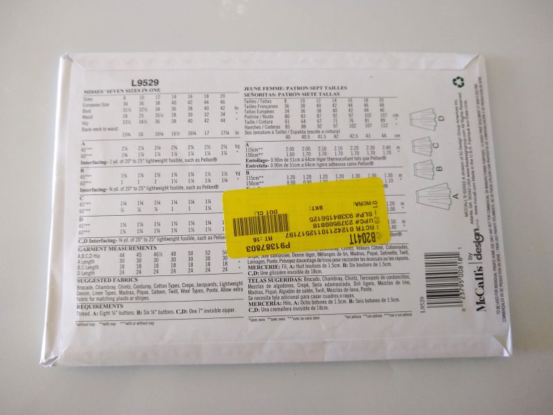 McCall’s L9529 Sewing Pattern Misses Skirt 3 Lengths Sz 8-20