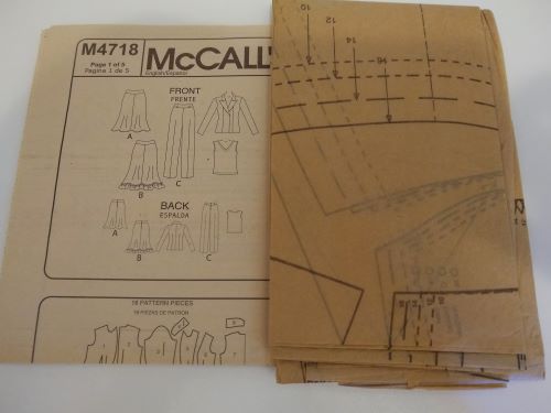 McCall’s M4718 Wardrobe Essentials Sewing Pattern Misses/MP 10-16