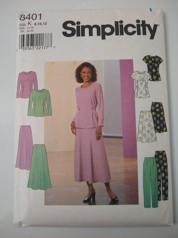 Simplicity 8401 Sewing Pattern Misses/Petite Top Skirt Pants Sz 8-12