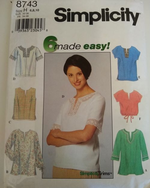 Simplicity 8743 Sewing Pattern Six Made Easy Pullover Tops Sz 6–10 